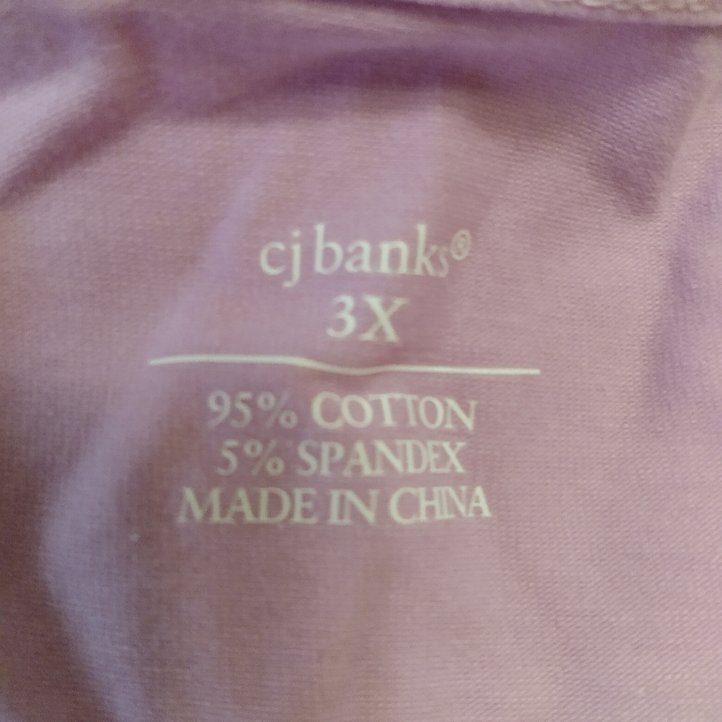 Cj Banks Purple Lavender Cotton-Blend Tee